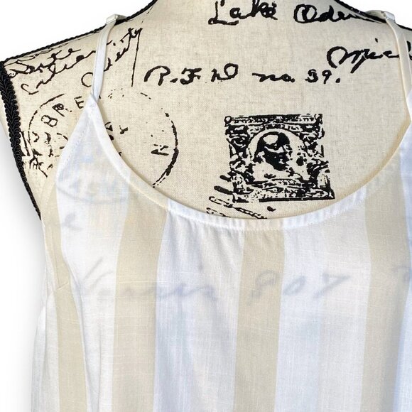 Splendid Tank Womans Sz XS Tan Stripe Sleeveless Halter Crop Adjustable Top - Picture 4 of 10